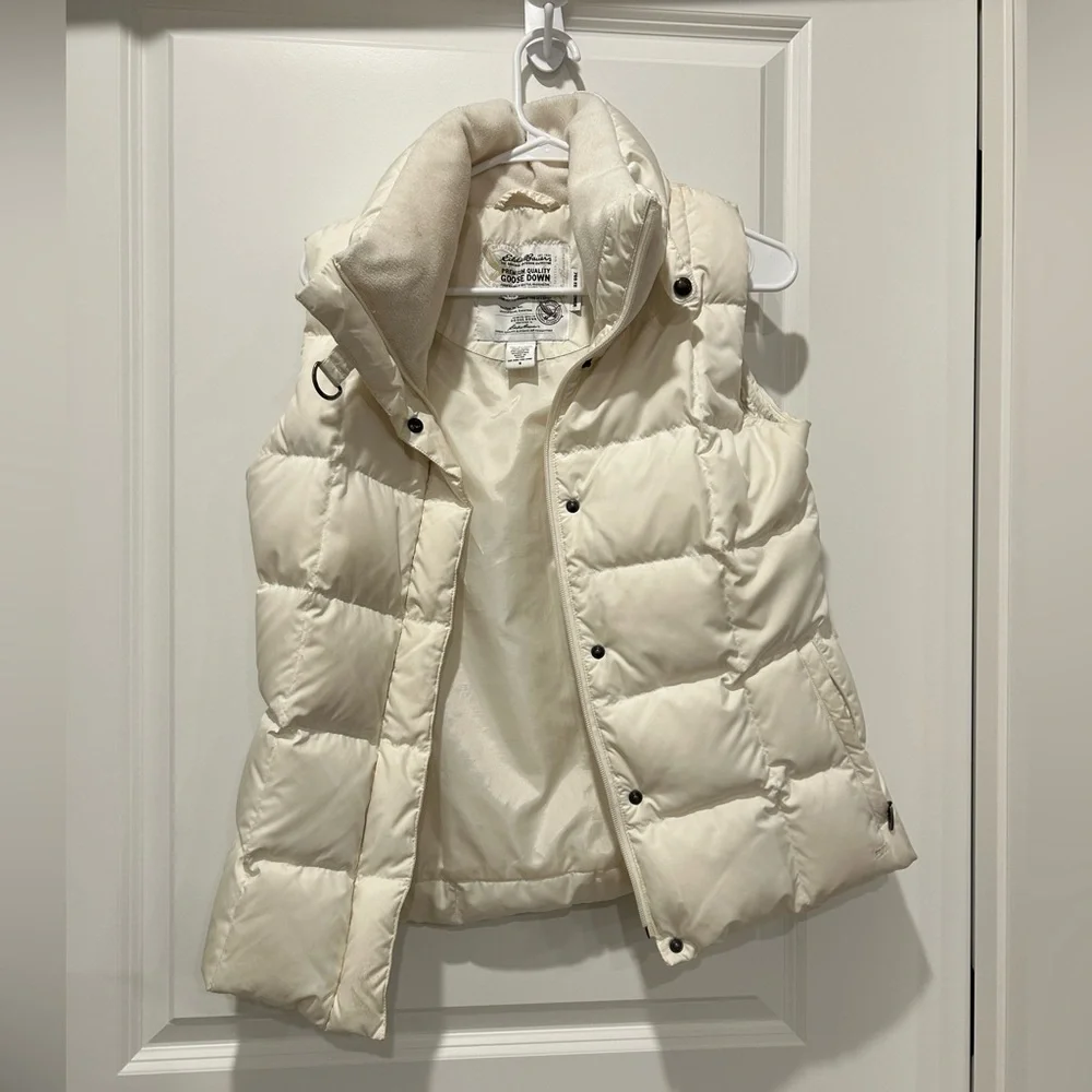 Eddie Bauer Women’s Goose Down Ivory Vest small - Picture 1 of 10